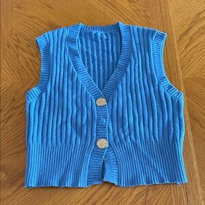 Cider Sky Blue Knit Vest (Super Soft!)